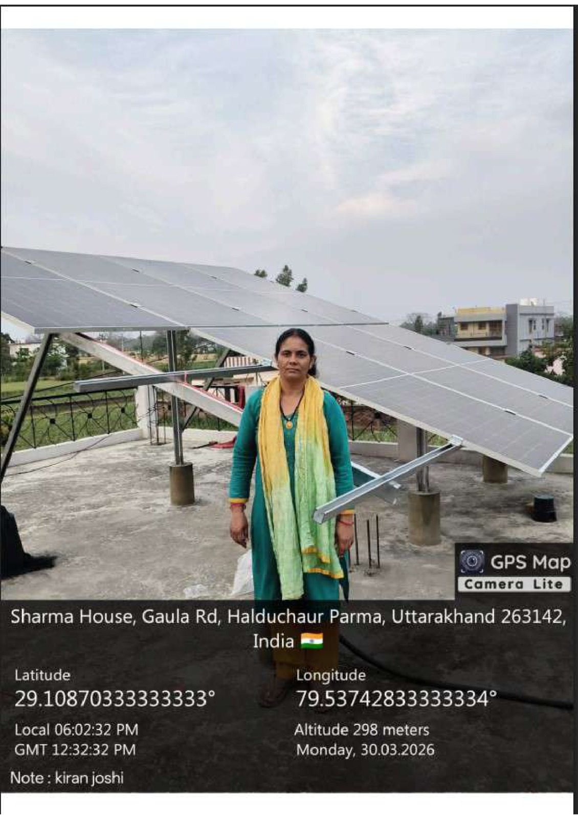 Kiran Joshi ka 4 kW solar system, Haldwani, UK — PM Surya Ghar Yojana se subsidy mili